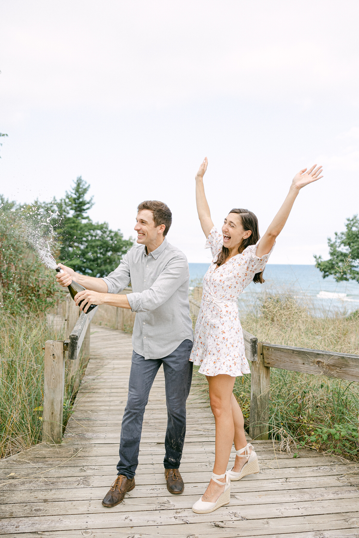 Michigan Beach Engagement Photos